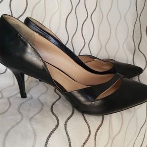 Nine West Kemble Women's Classic Shoes Black Heels Leather Upper Size 9.5 M